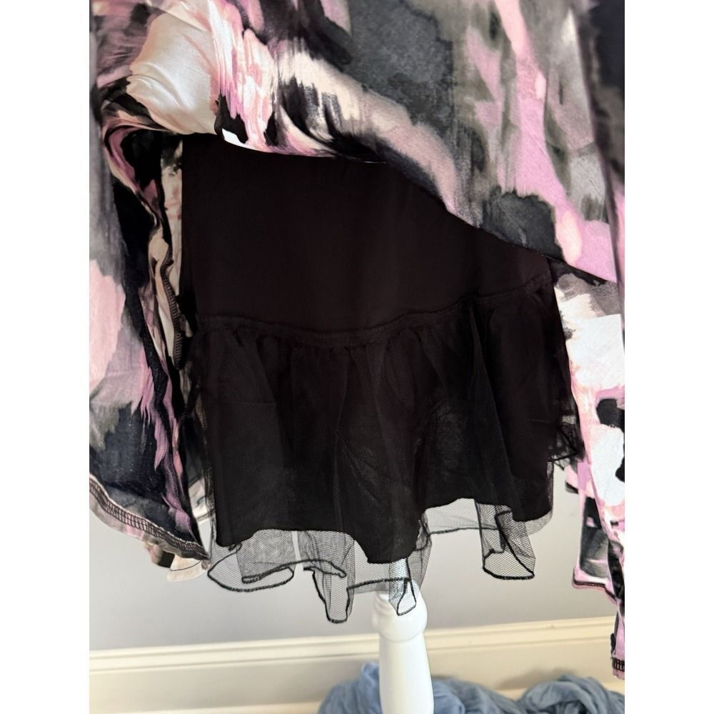 Y2K Velvet Crop Top Floral Skirt Set Dress Party Formal Skater Whimsigoth XS/S - Picture 5 of 16